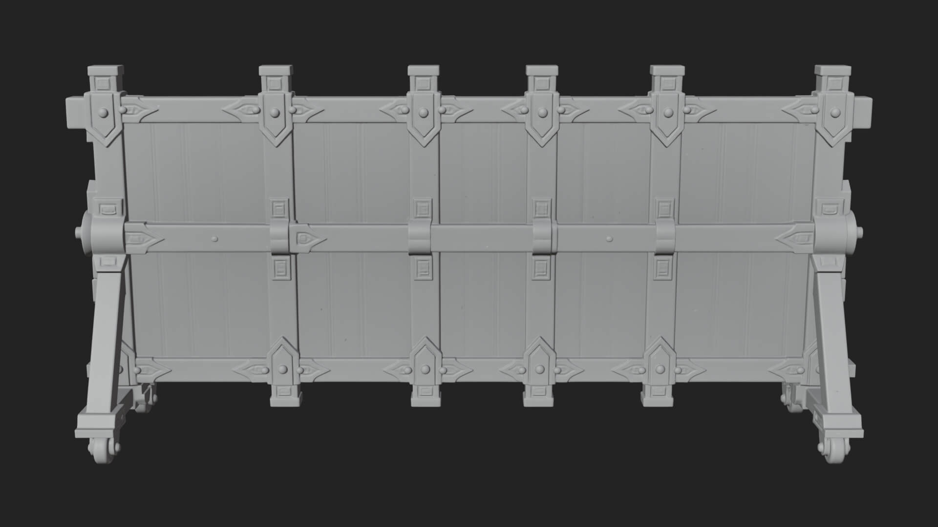 Spiked Siege Barricade Model Design 3 3D Print Model 3D Model