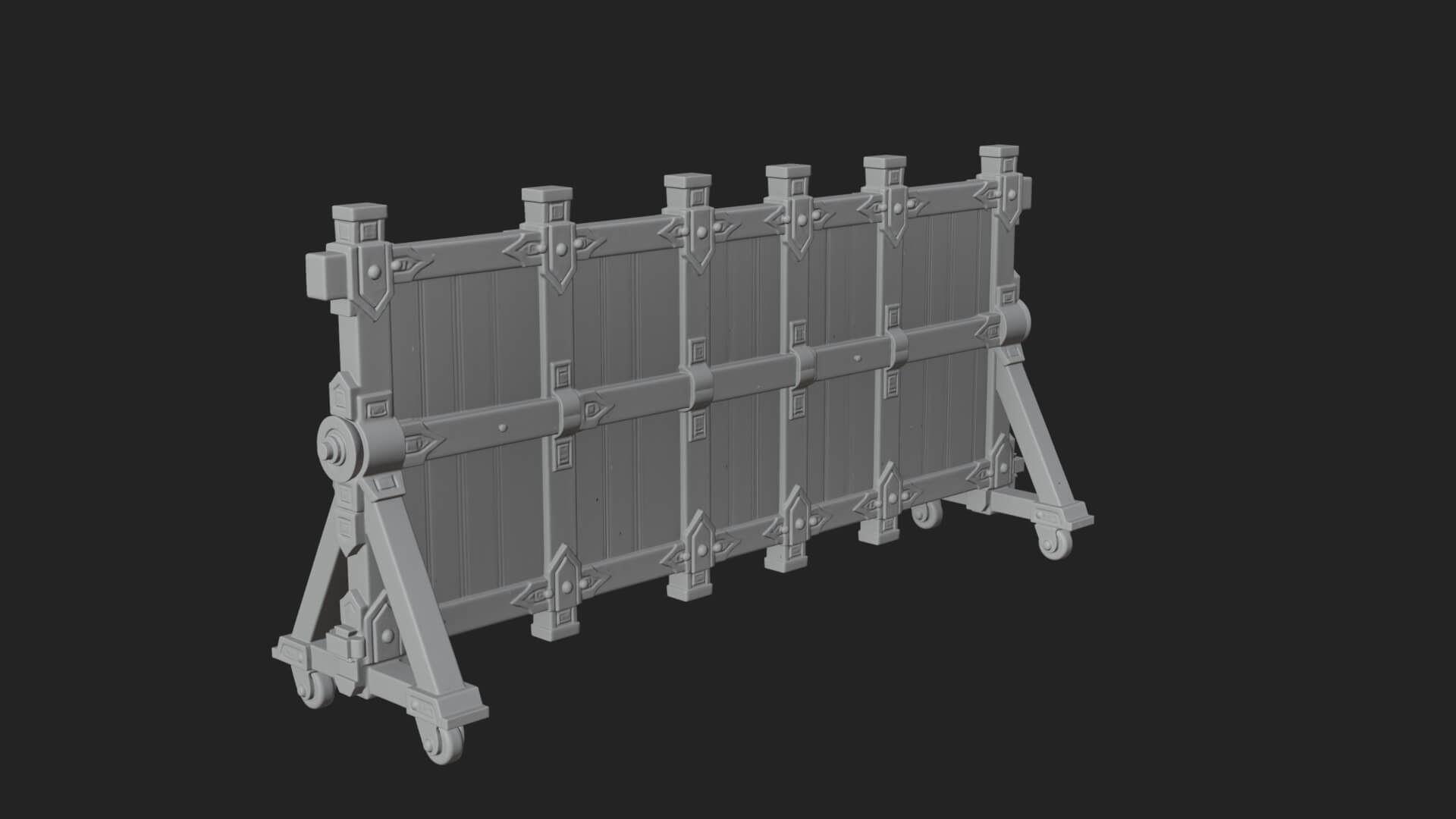 Spiked Siege Barricade Model Design 3 3D Print Model 3D Model