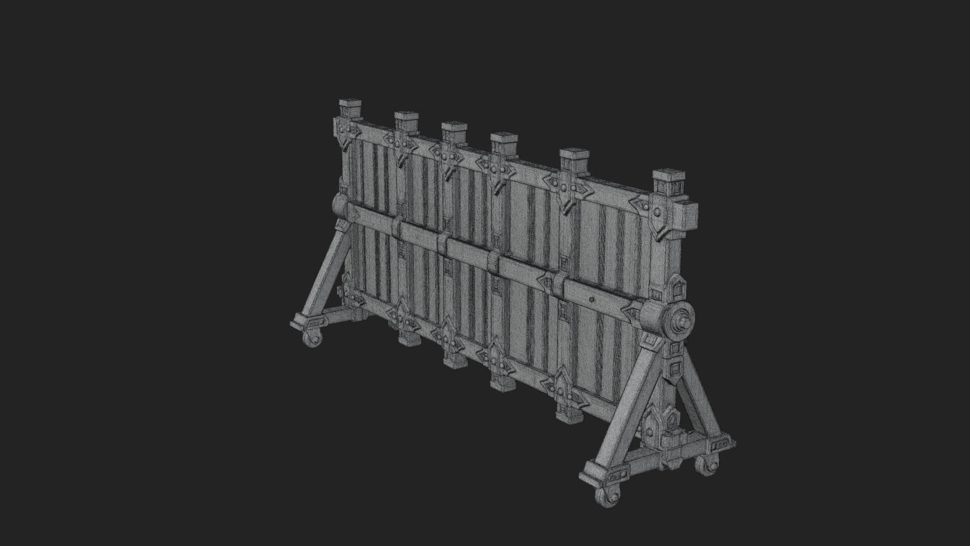 Spiked Siege Barricade Model Design 3 3D Print Model 3D Model