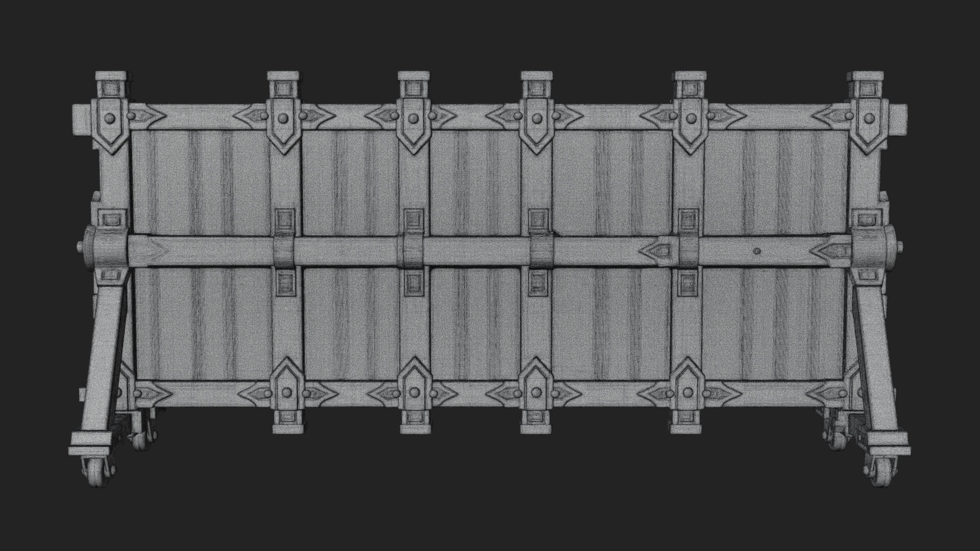 Spiked Siege Barricade Model Design 3 3D Print Model 3D Model