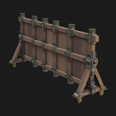 Spiked Siege Barricade Model Design 3 3D Print Model