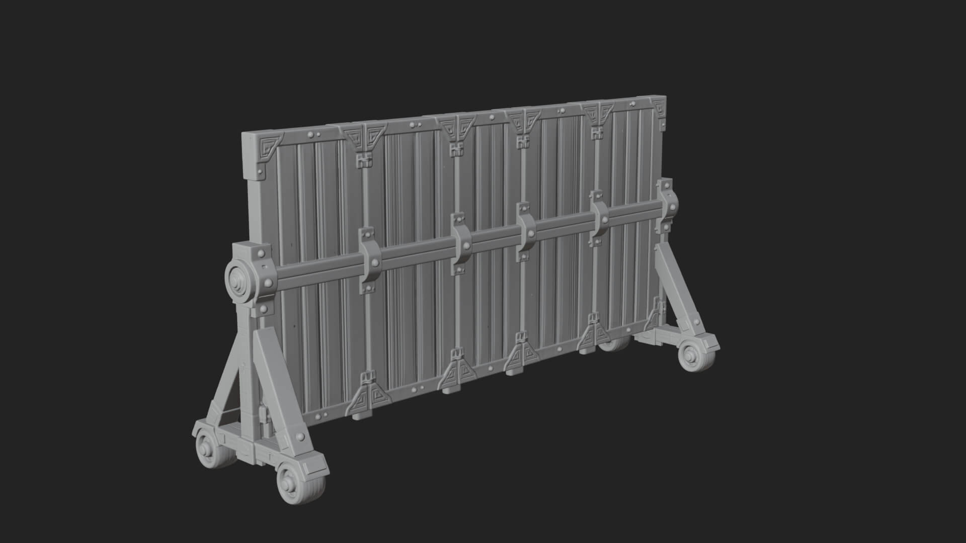 Spiked Siege Barricade Model Design 4 3D Print Model 3D Model