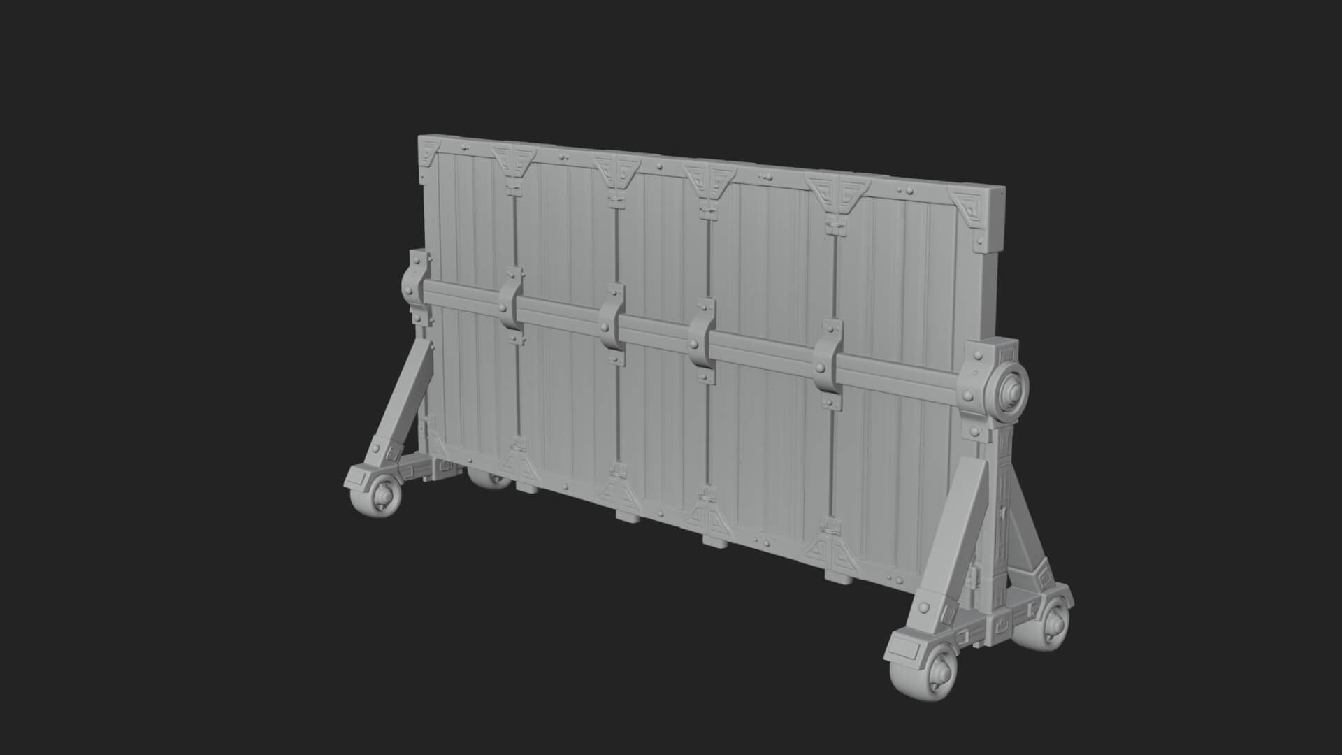 Spiked Siege Barricade Model Design 4 3D Print Model 3D Model