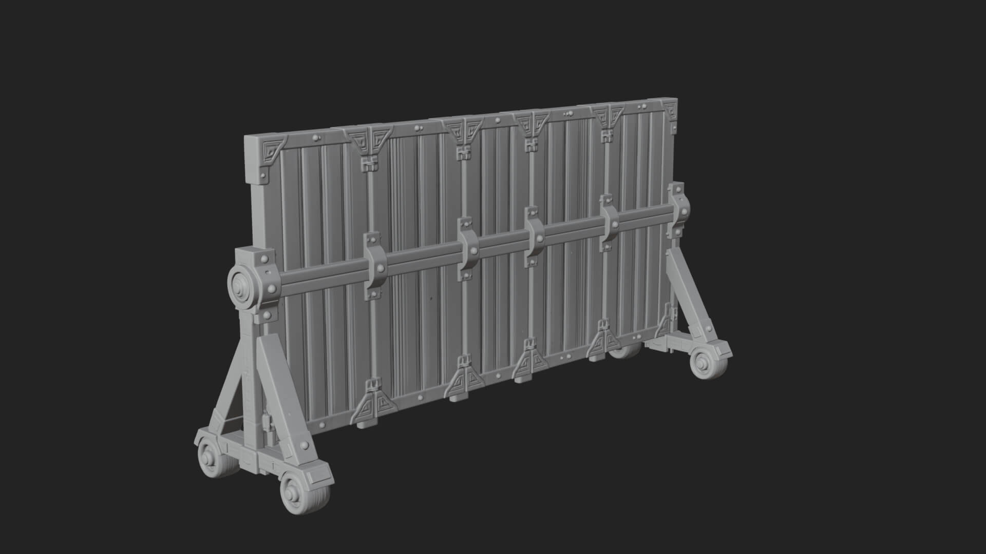 Spiked Siege Barricade Model Design 4 3D Print Model 3D Model