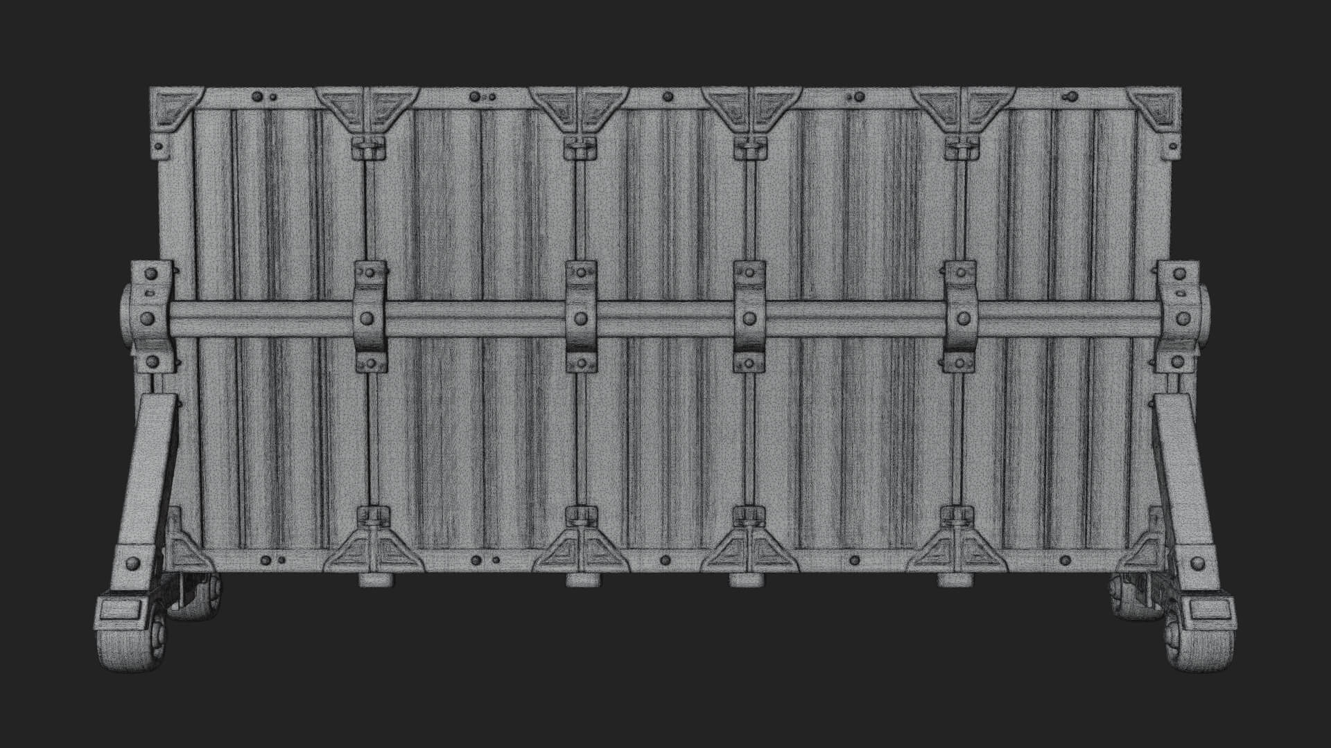 Spiked Siege Barricade Model Design 4 3D Print Model 3D Model