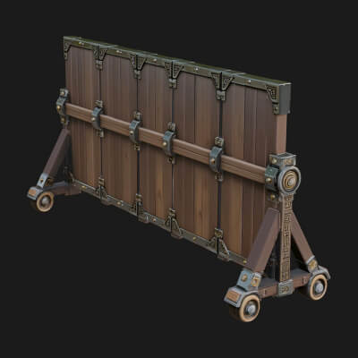 Spiked Siege Barricade Model Design 4 3D Print Model