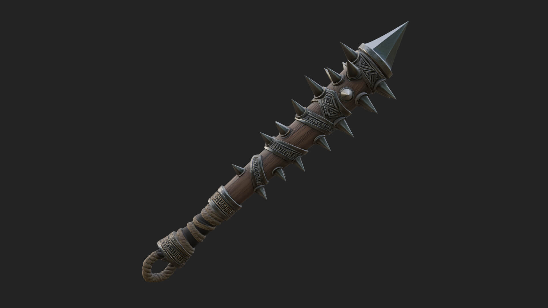 Spiked War Club Model Design 1 3D Print Model 3D Model