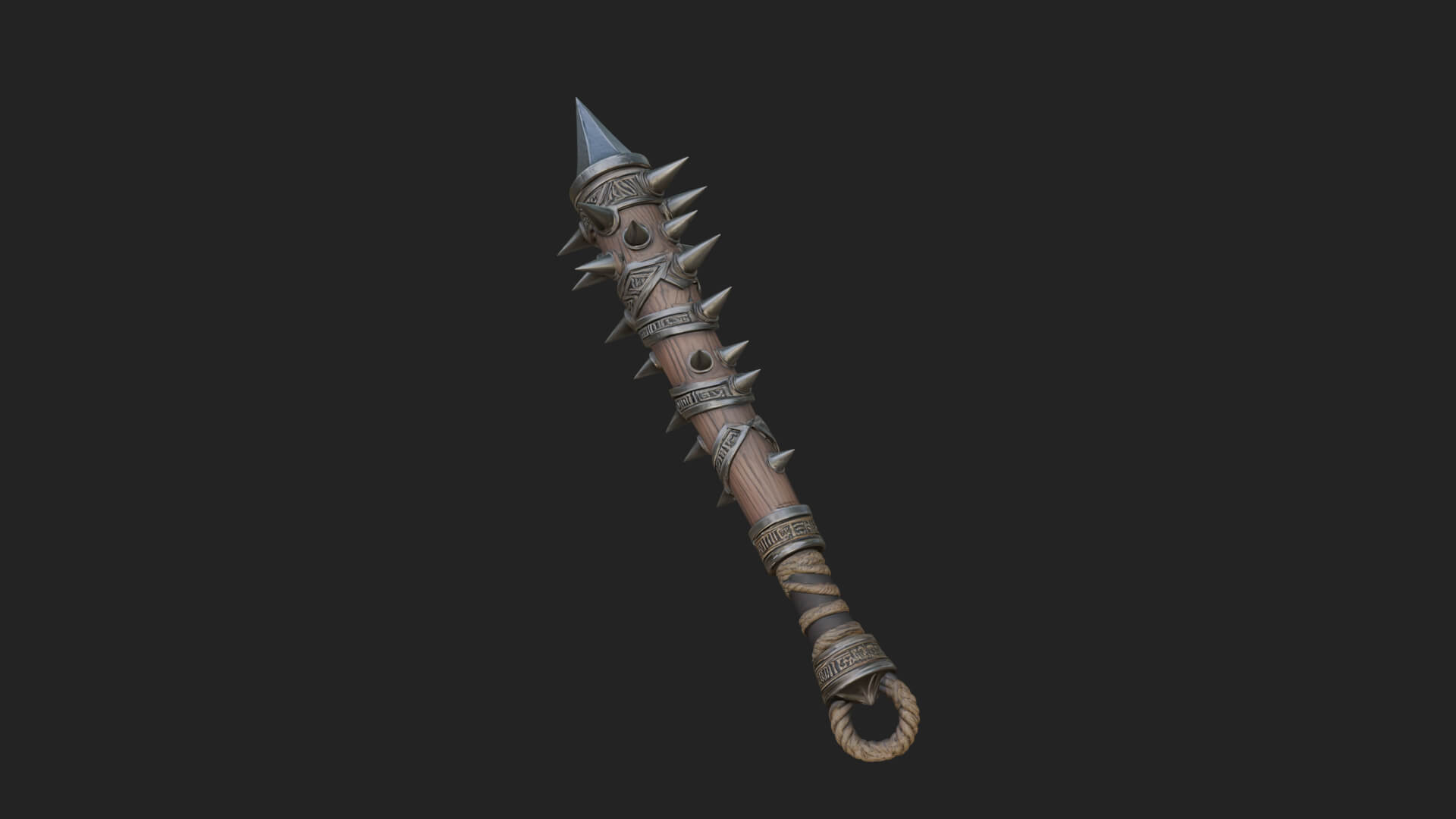 Spiked War Club Model Design 1 3D Print Model 3D Model
