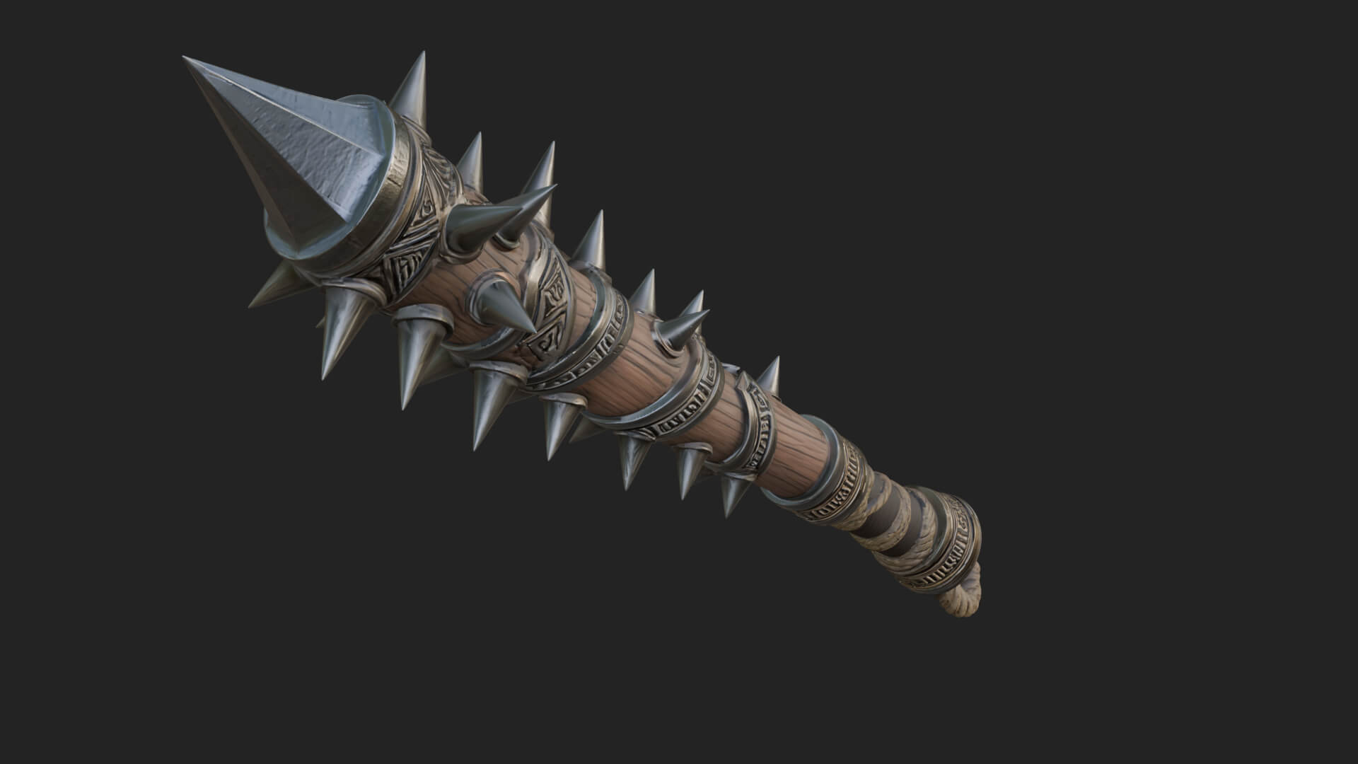 Spiked War Club Model Design 1 3D Print Model 3D Model