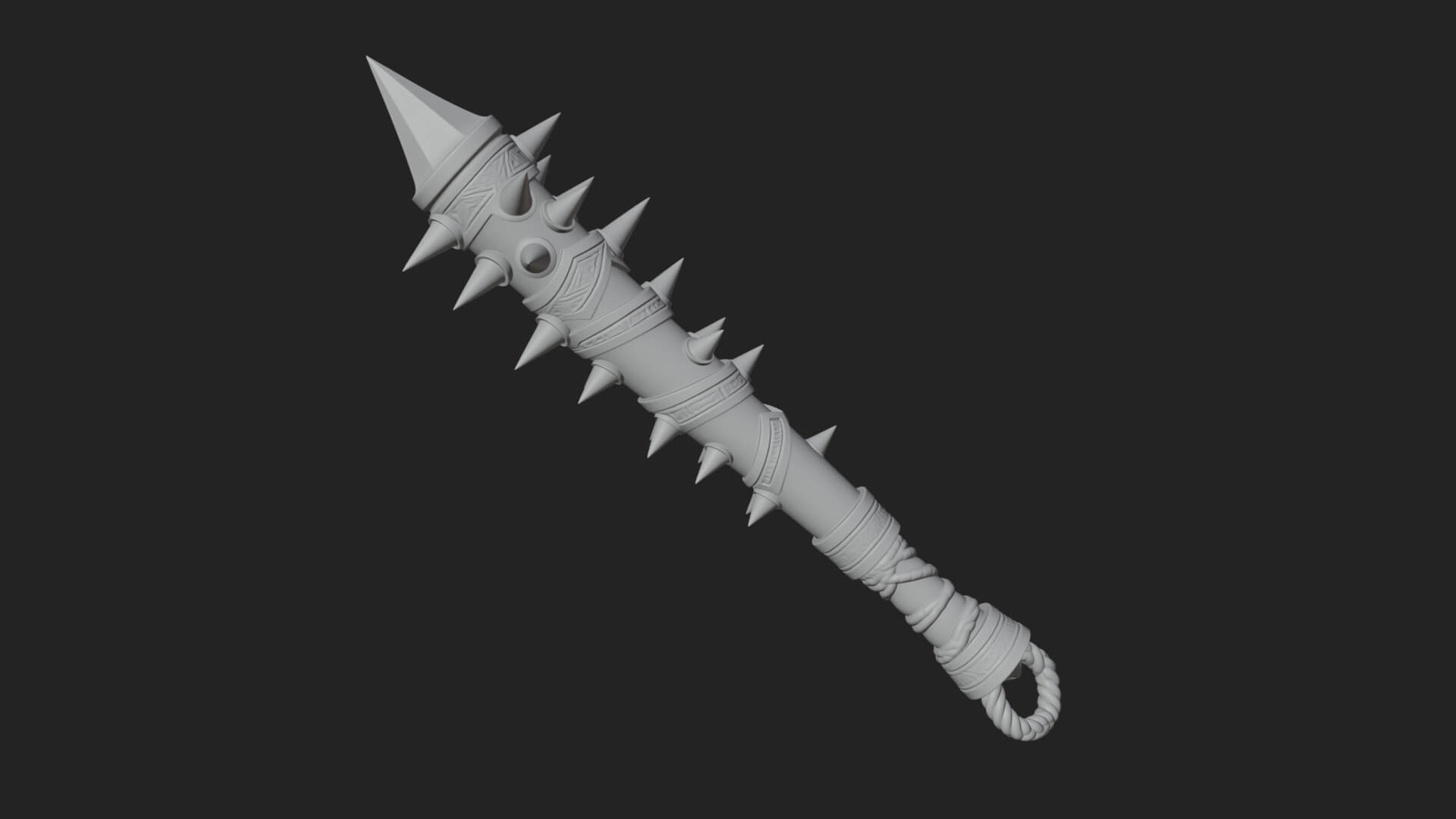 Spiked War Club Model Design 1 3D Print Model 3D Model