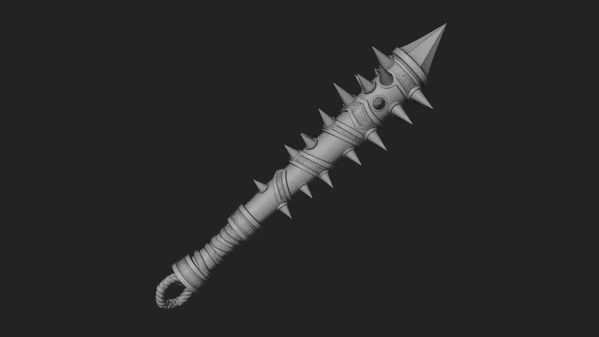 Spiked War Club Model Design 1 3D Print Model 3D Model