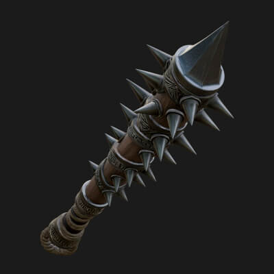 Spiked War Club Model Design 1 3D Print Model