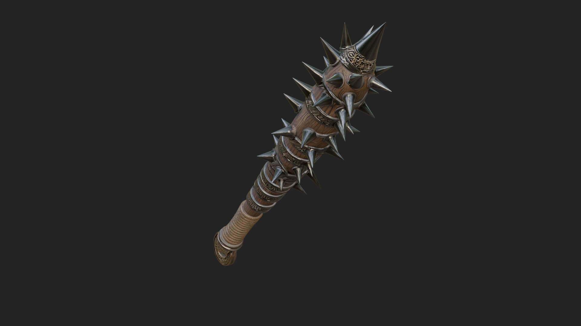 Spiked War Club Model Design 2 3D Print Model 3D Model