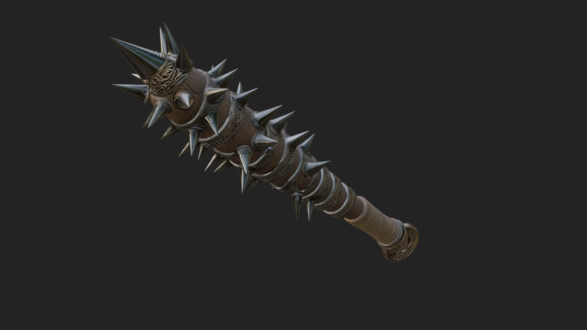 Spiked War Club Model Design 2 3D Print Model 3D Model