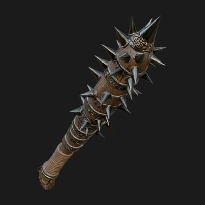 Spiked War Club Model Design 2 3D Print Model