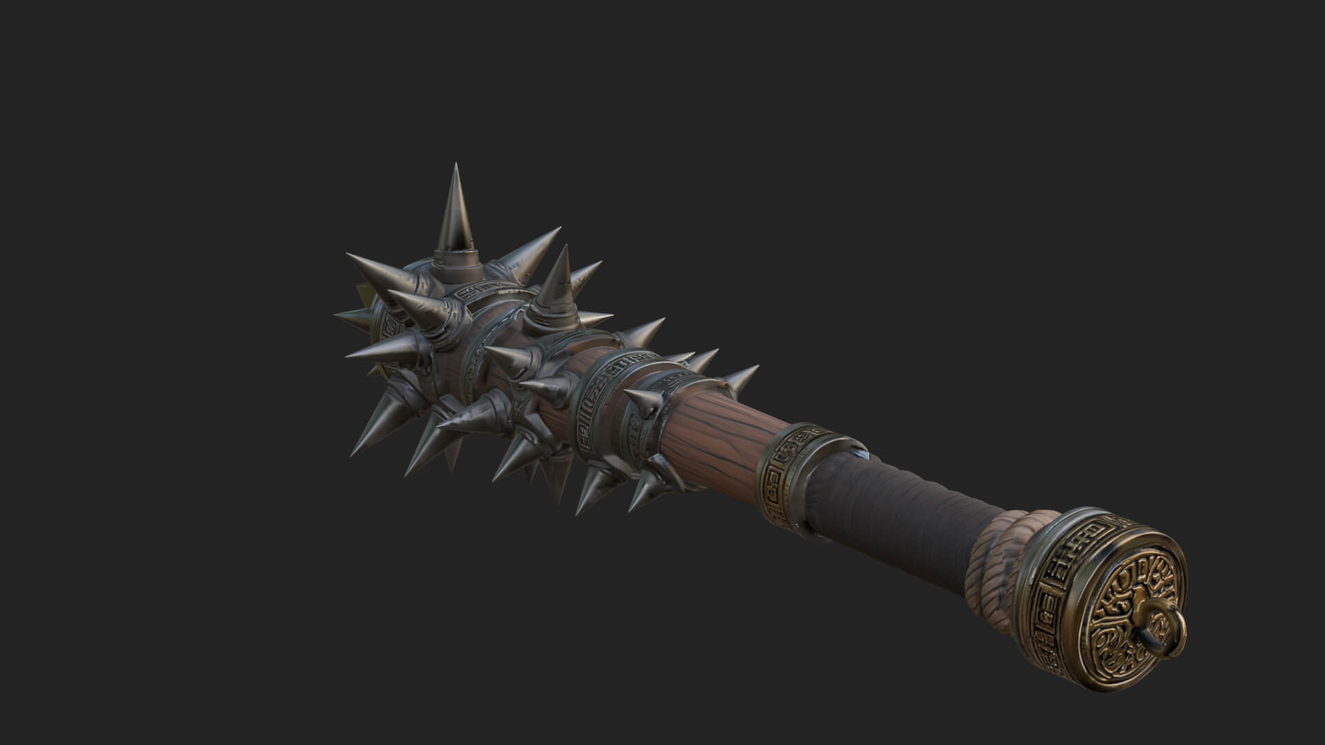 Spiked War Club Model Design 3 3D Print Model 3D Model