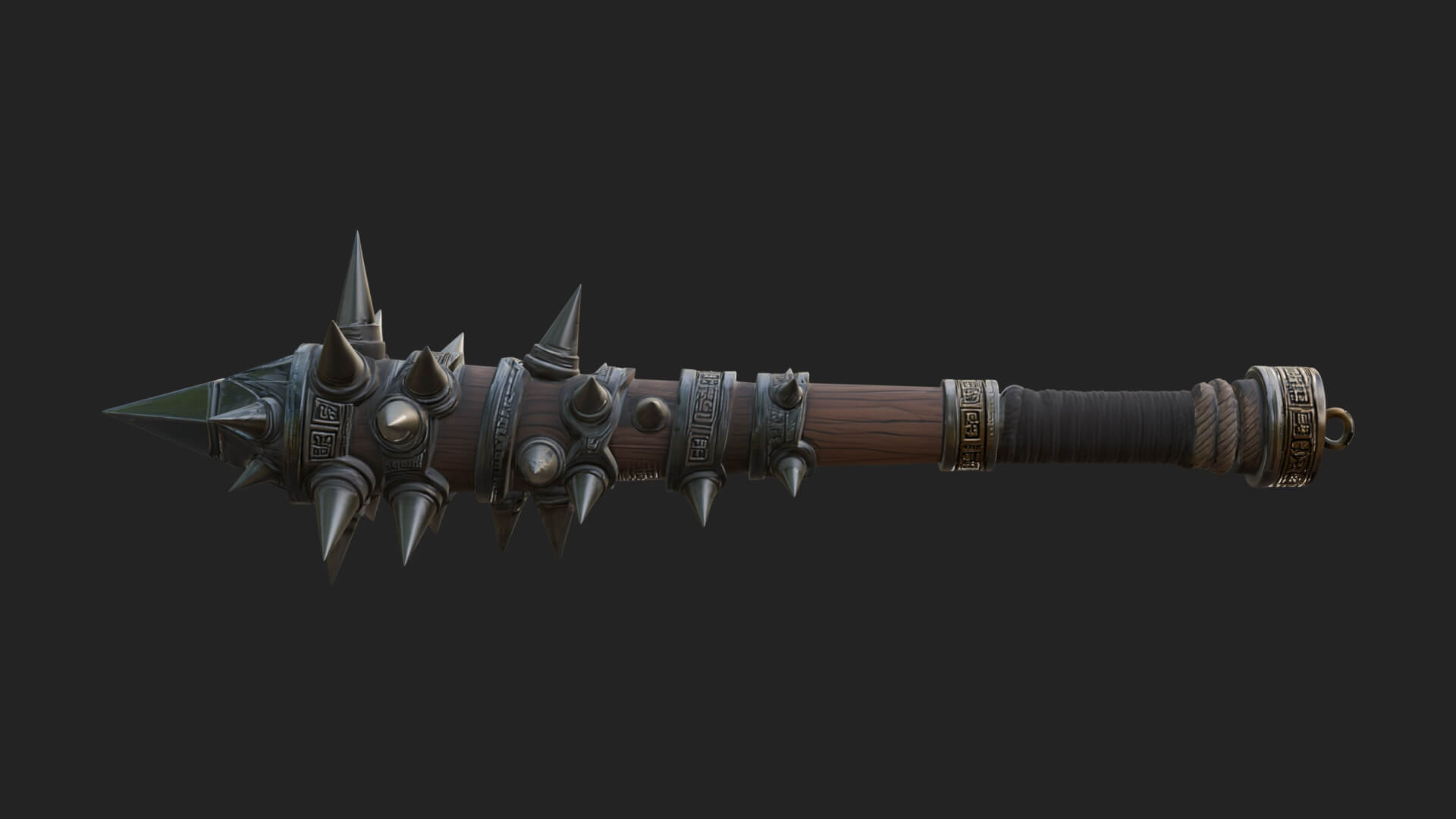 Spiked War Club Model Design 3 3D Print Model 3D Model