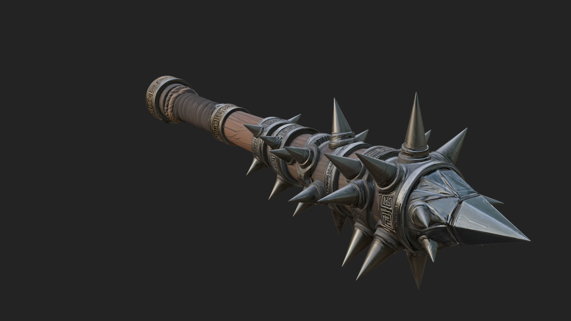 Spiked War Club Model Design 3 3D Print Model 3D Model