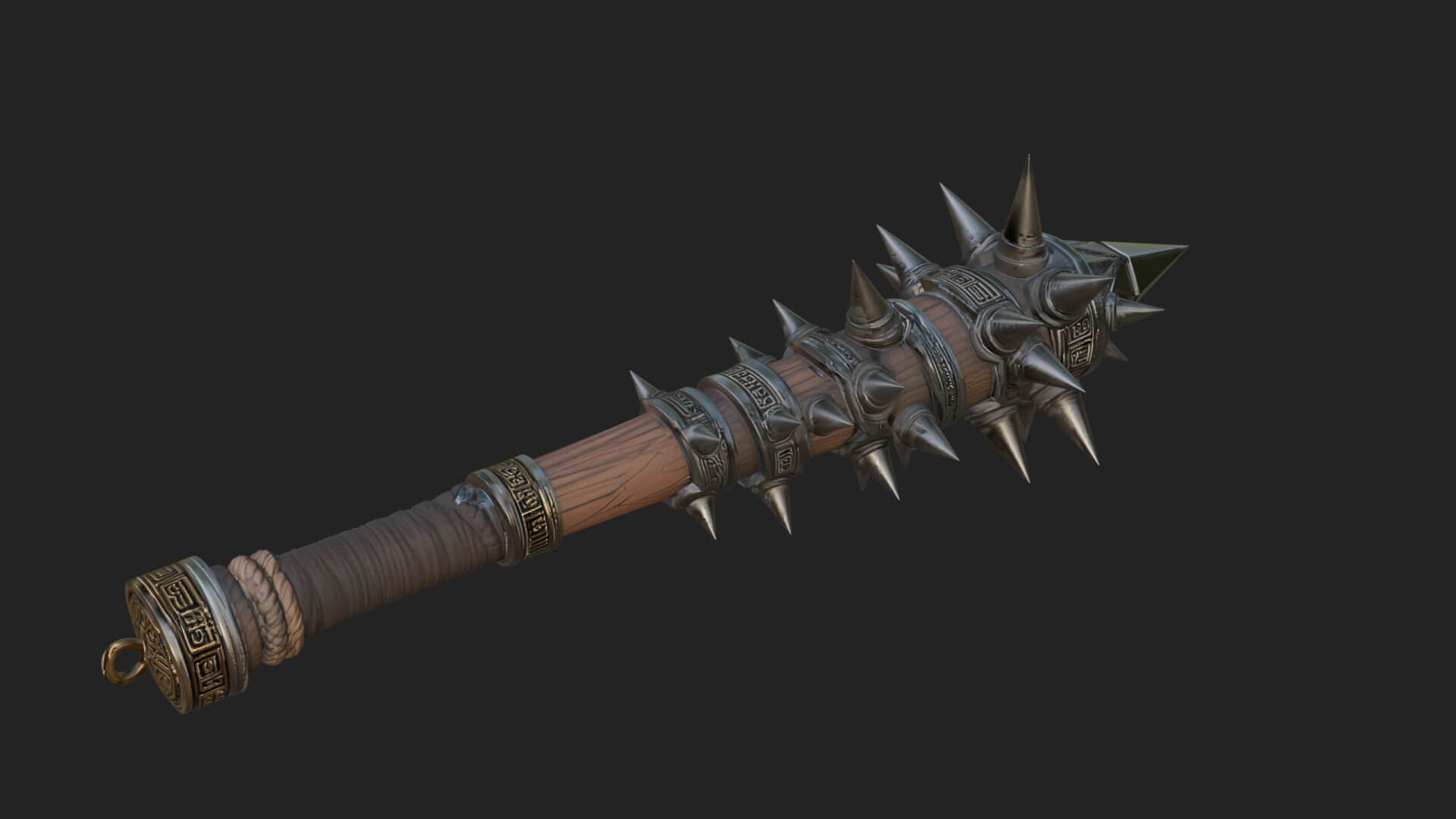 Spiked War Club Model Design 3 3D Print Model 3D Model