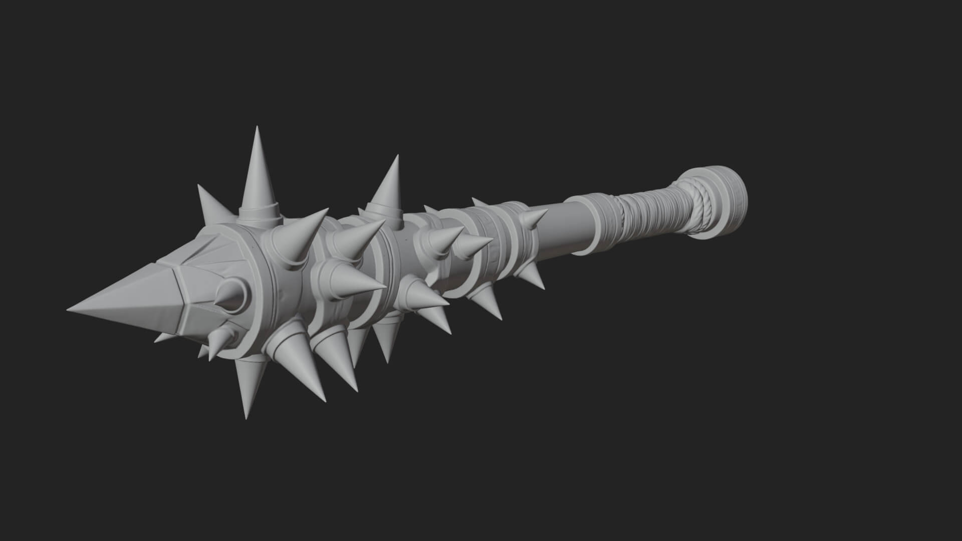 Spiked War Club Model Design 3 3D Print Model 3D Model