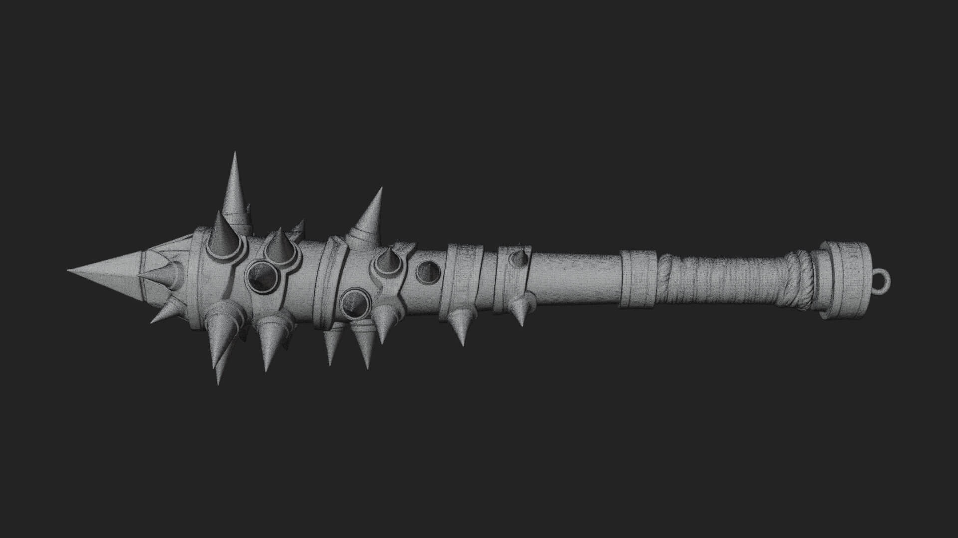 Spiked War Club Model Design 3 3D Print Model 3D Model