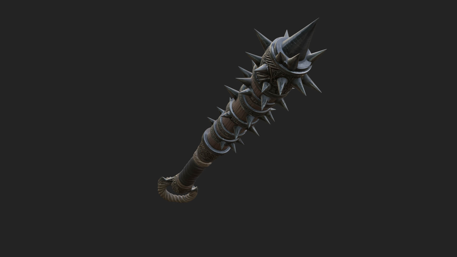 Spiked War Club Model Design 4 3D Print Model 3D Model