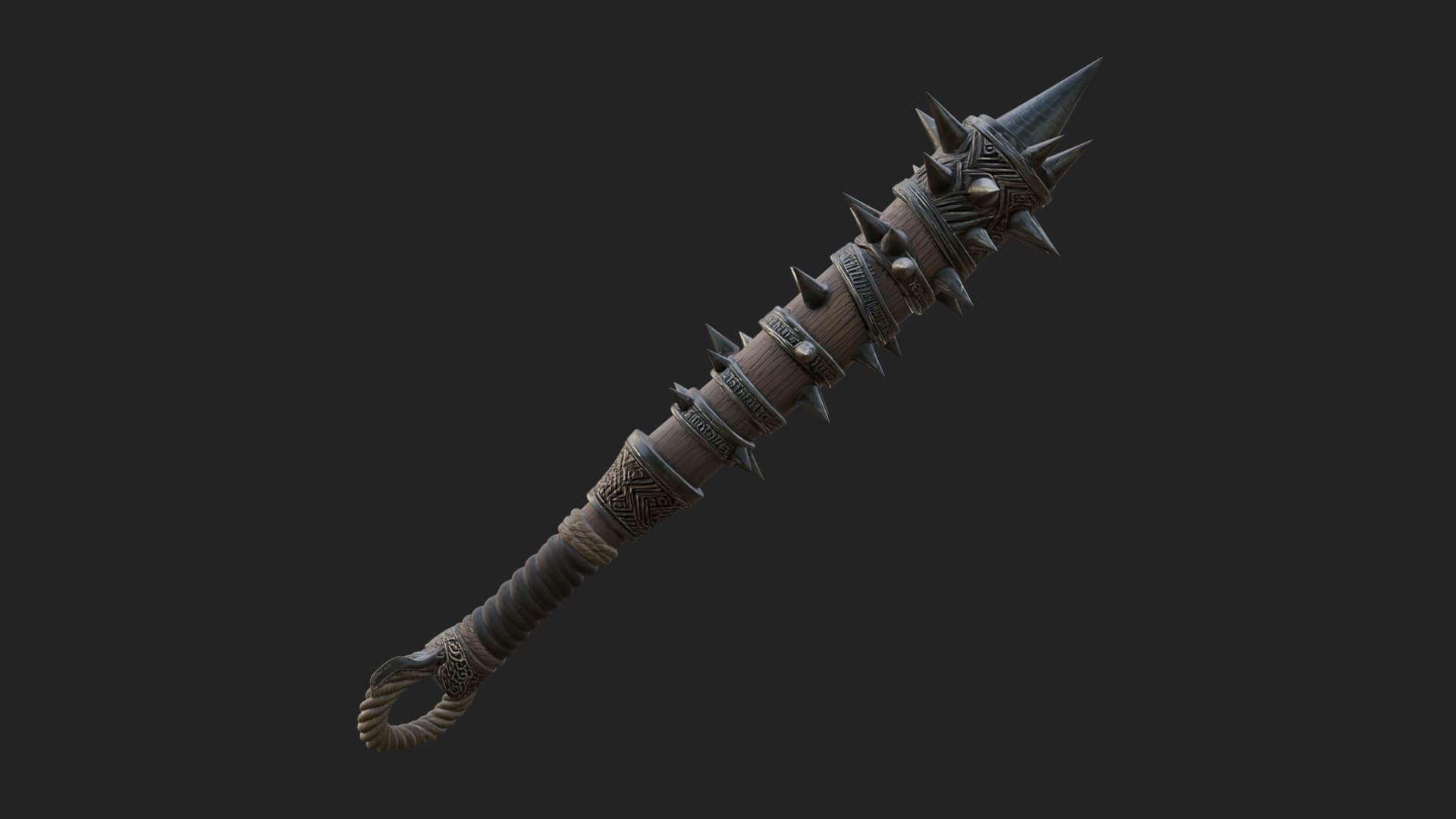 Spiked War Club Model Design 4 3D Print Model 3D Model