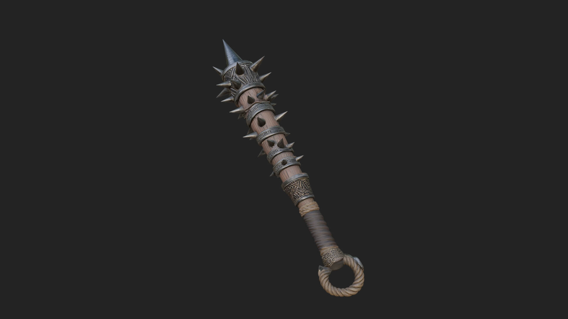 Spiked War Club Model Design 4 3D Print Model 3D Model