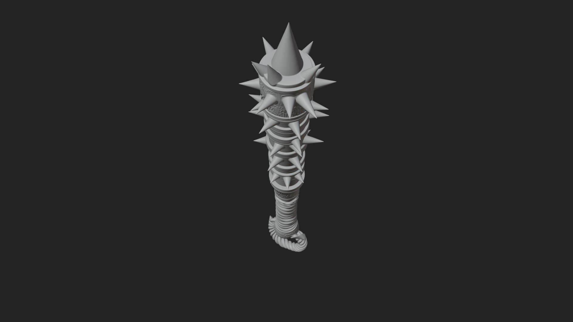 Spiked War Club Model Design 4 3D Print Model 3D Model