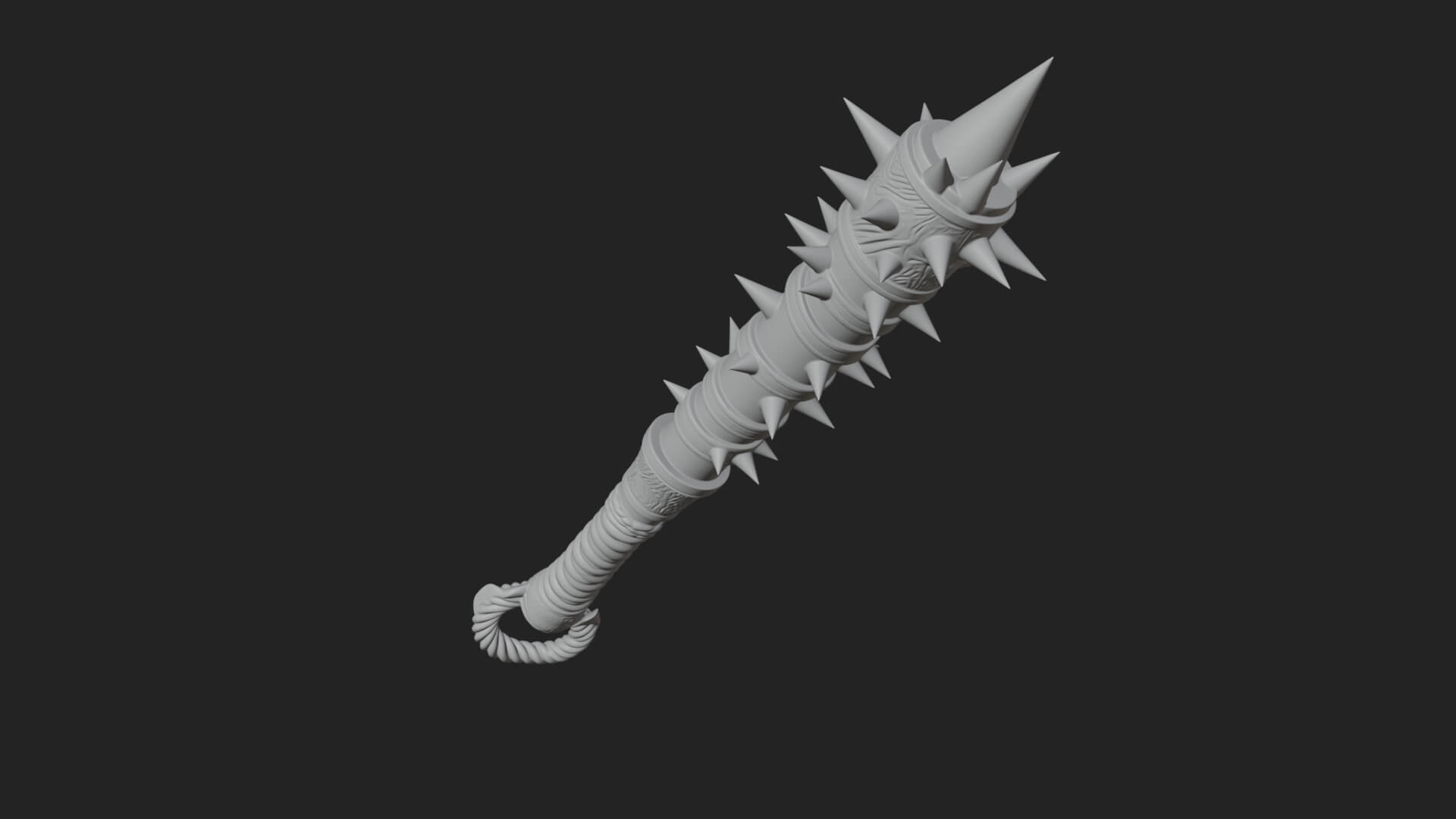 Spiked War Club Model Design 4 3D Print Model 3D Model