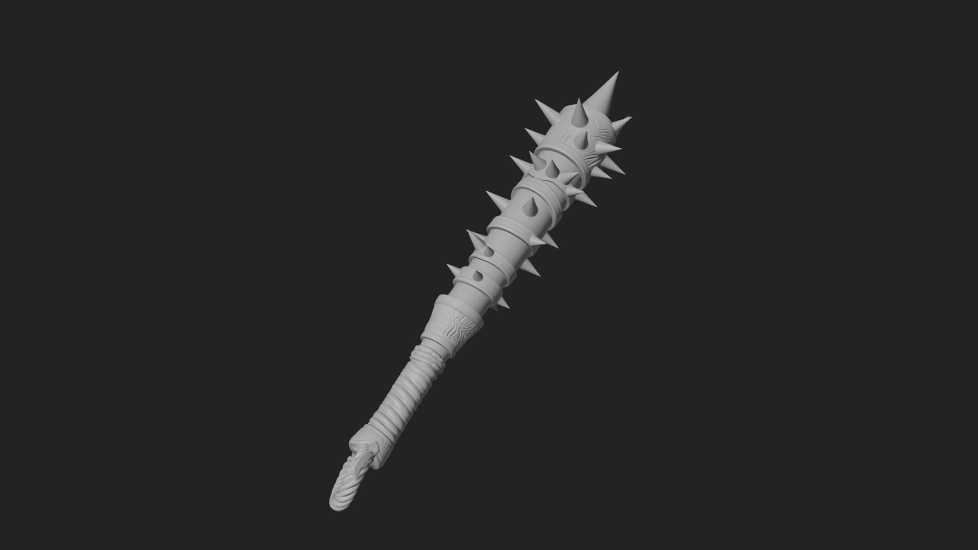 Spiked War Club Model Design 4 3D Print Model 3D Model