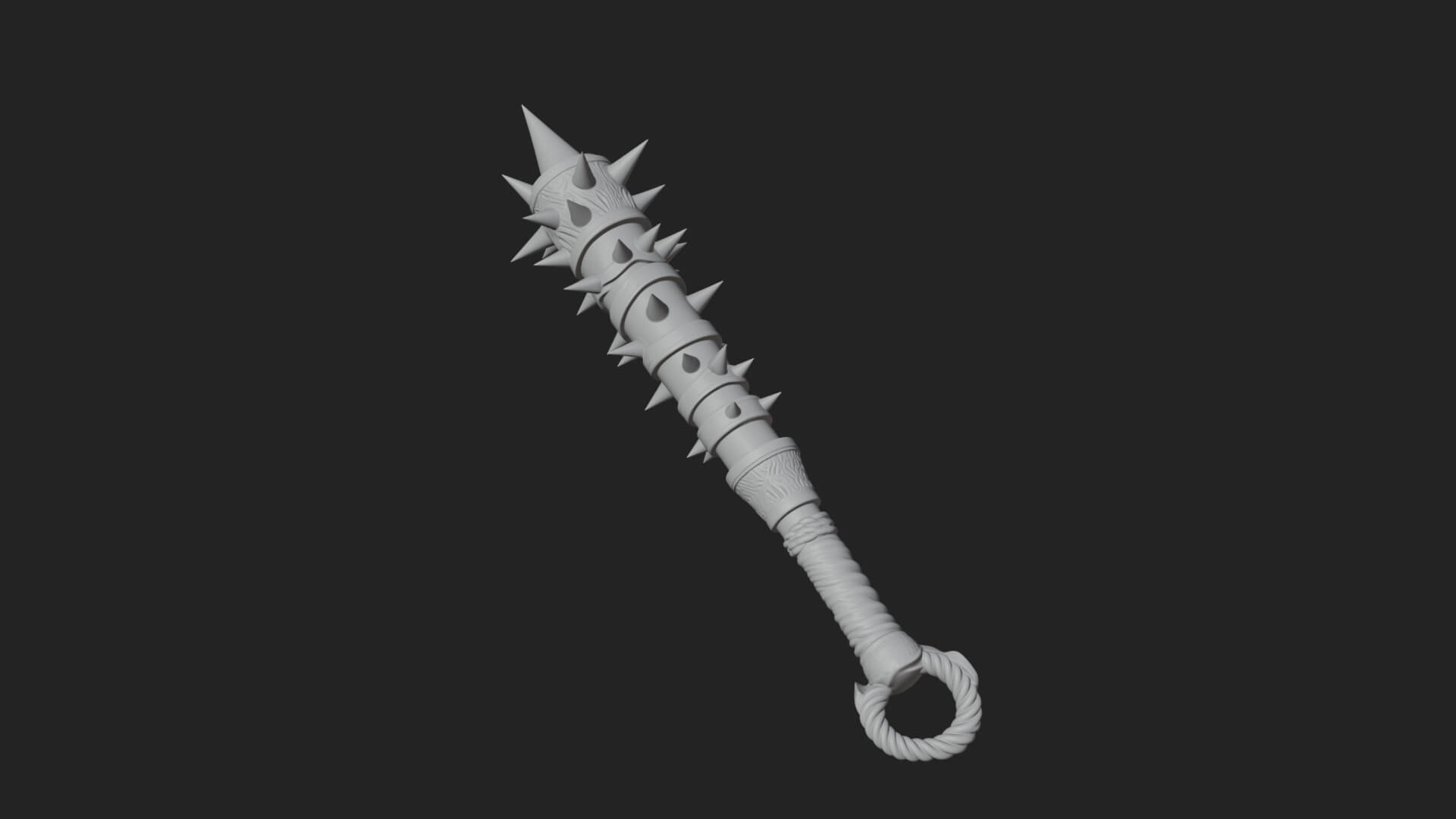 Spiked War Club Model Design 4 3D Print Model 3D Model