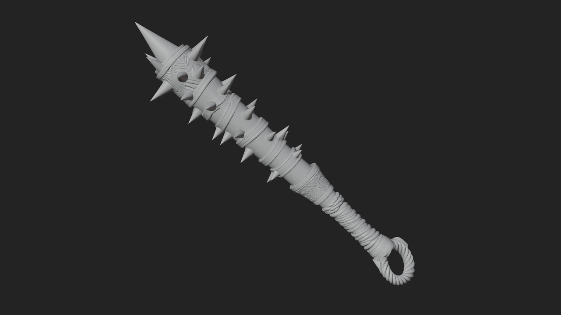 Spiked War Club Model Design 4 3D Print Model 3D Model