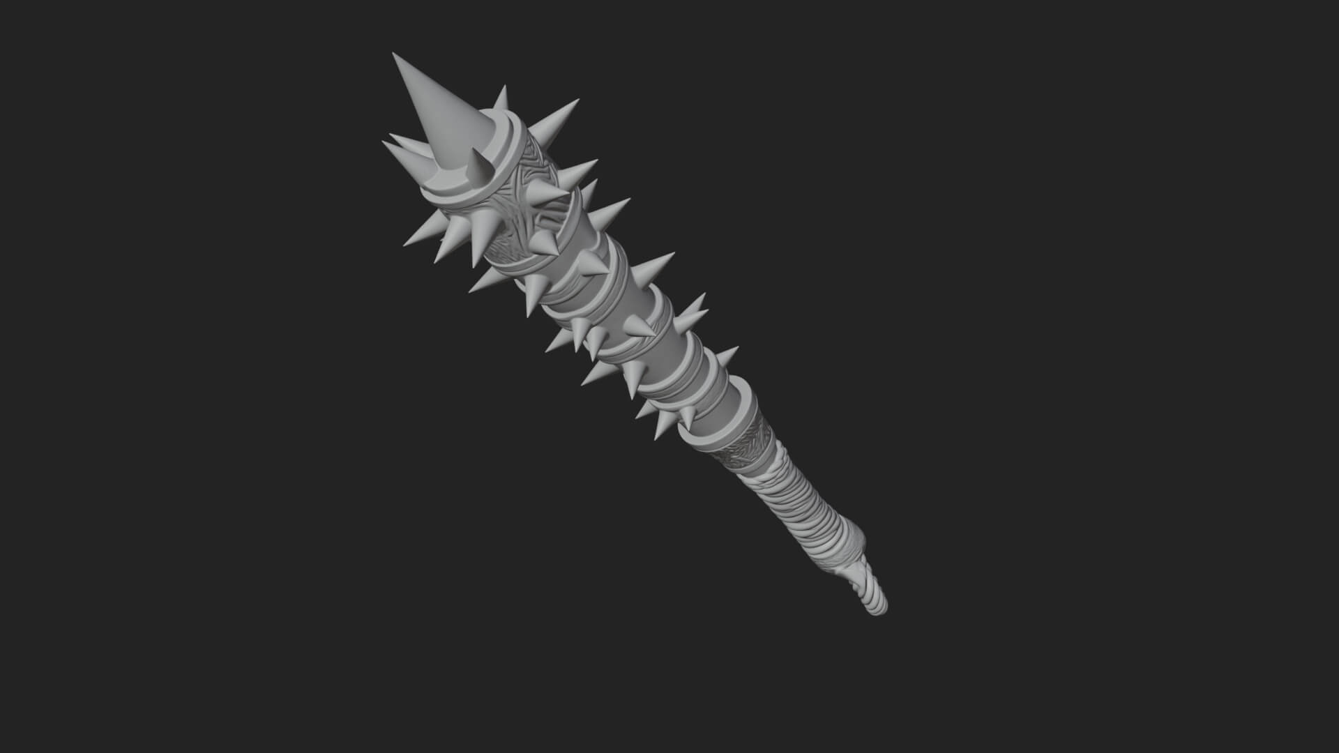 Spiked War Club Model Design 4 3D Print Model 3D Model