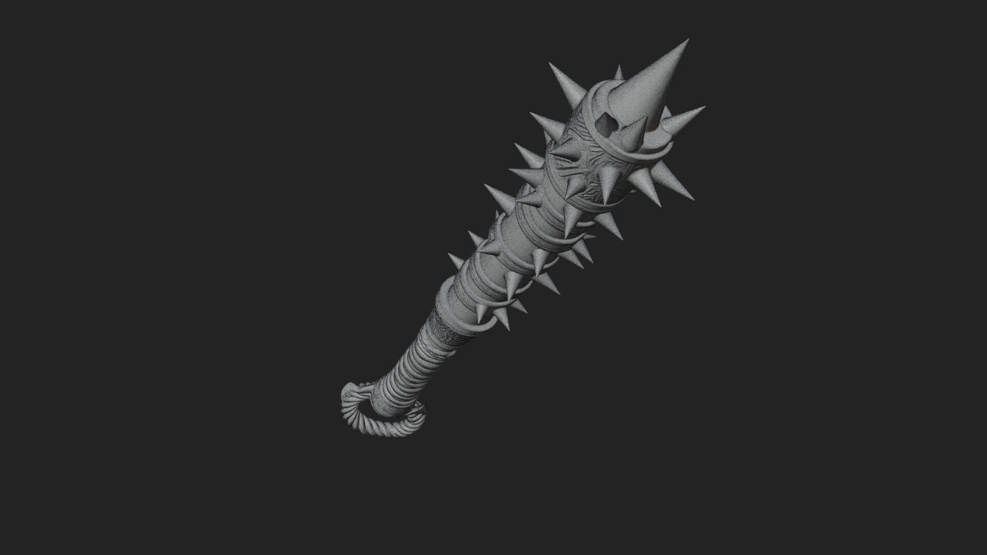 Spiked War Club Model Design 4 3D Print Model 3D Model
