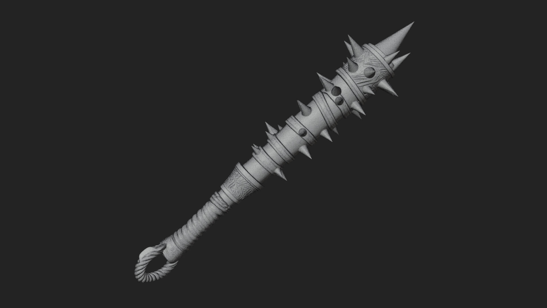 Spiked War Club Model Design 4 3D Print Model 3D Model