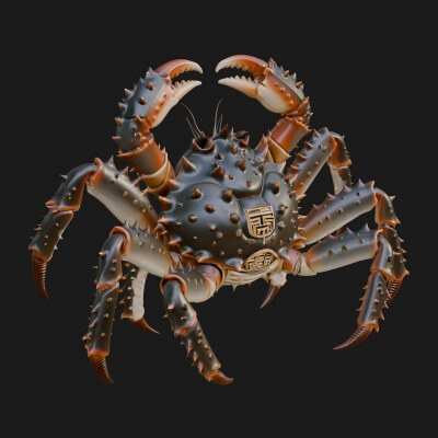 Spiny Crab Statue Design 4 3D Print Model