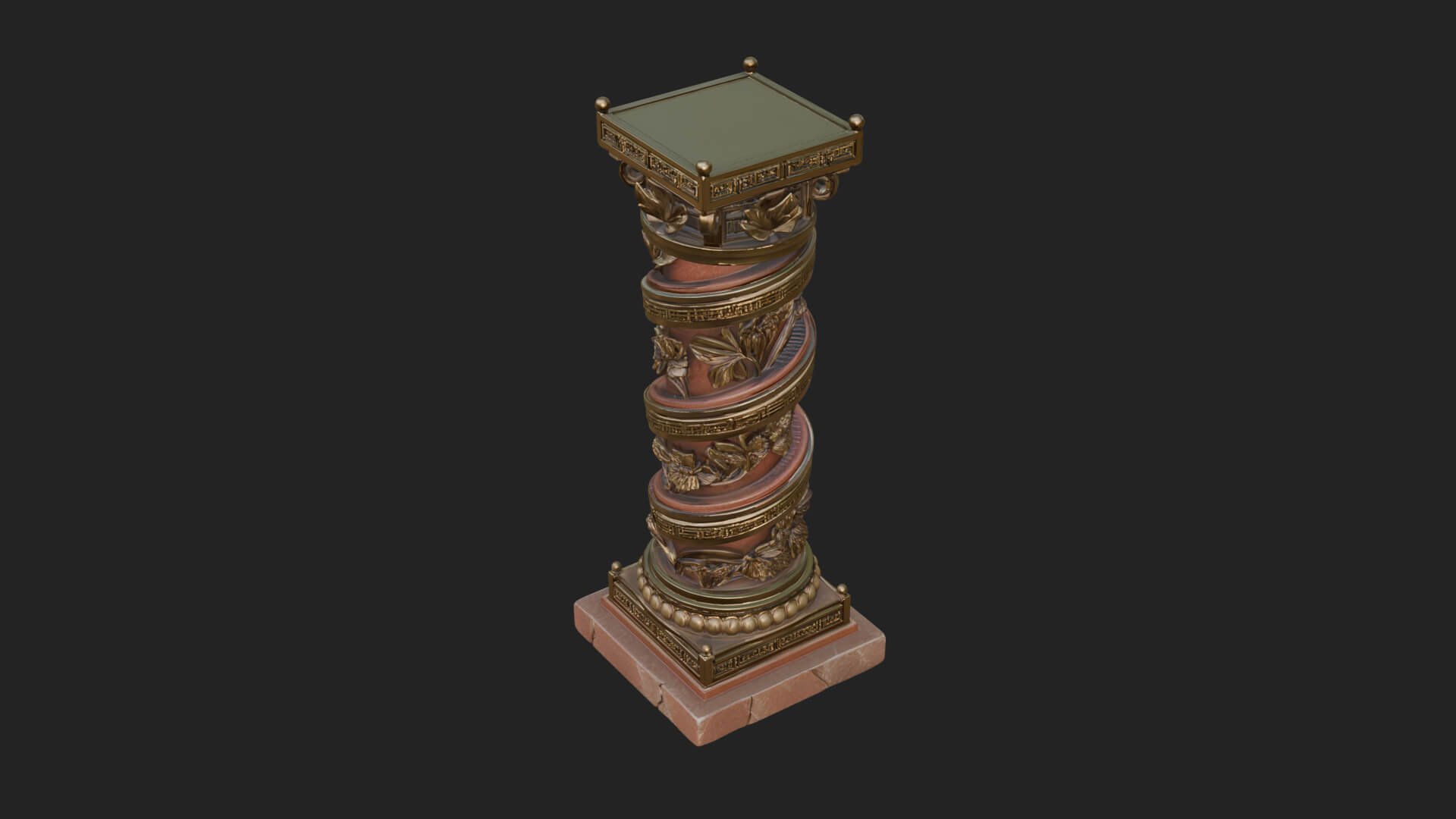 Spiral Carved Stone Column Design 1 3D Print Model 3D Model