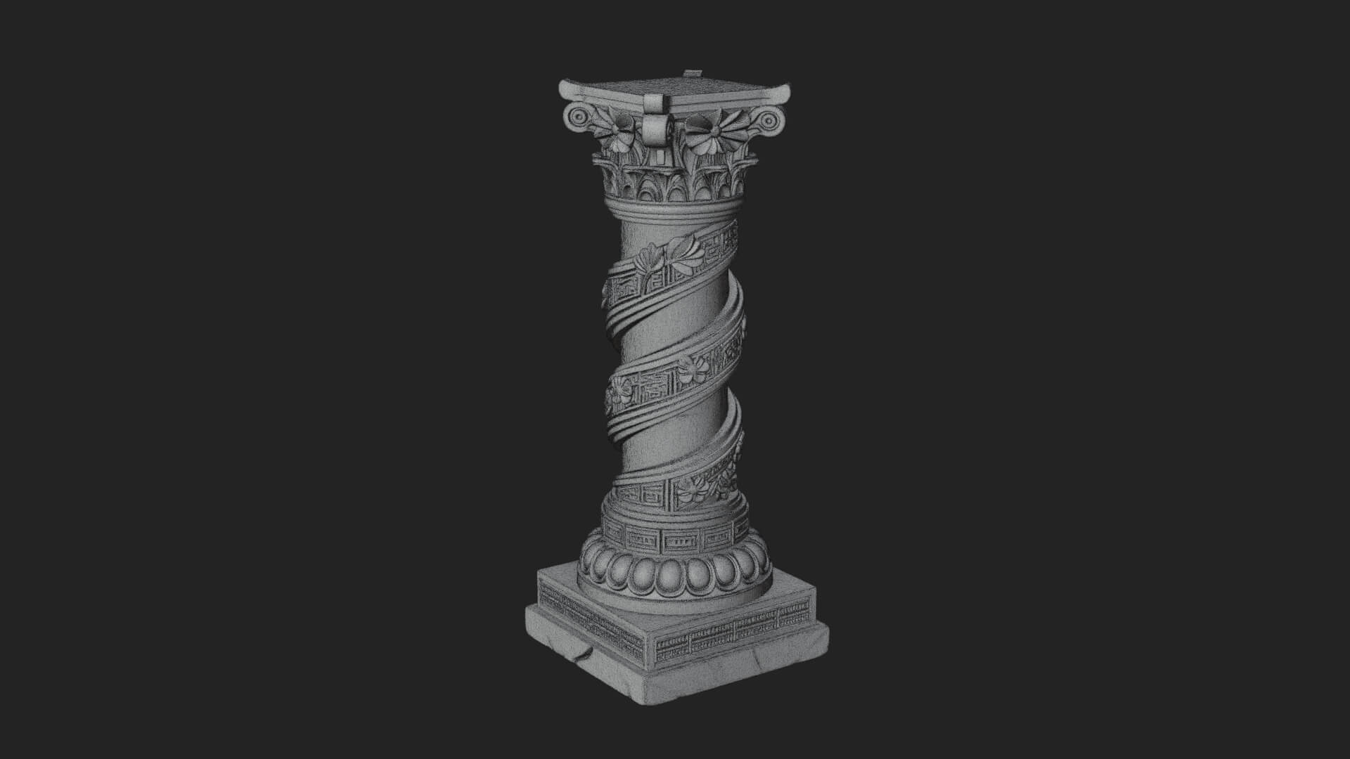 Spiral Carved Stone Column Design 2 3D Print Model 3D Model