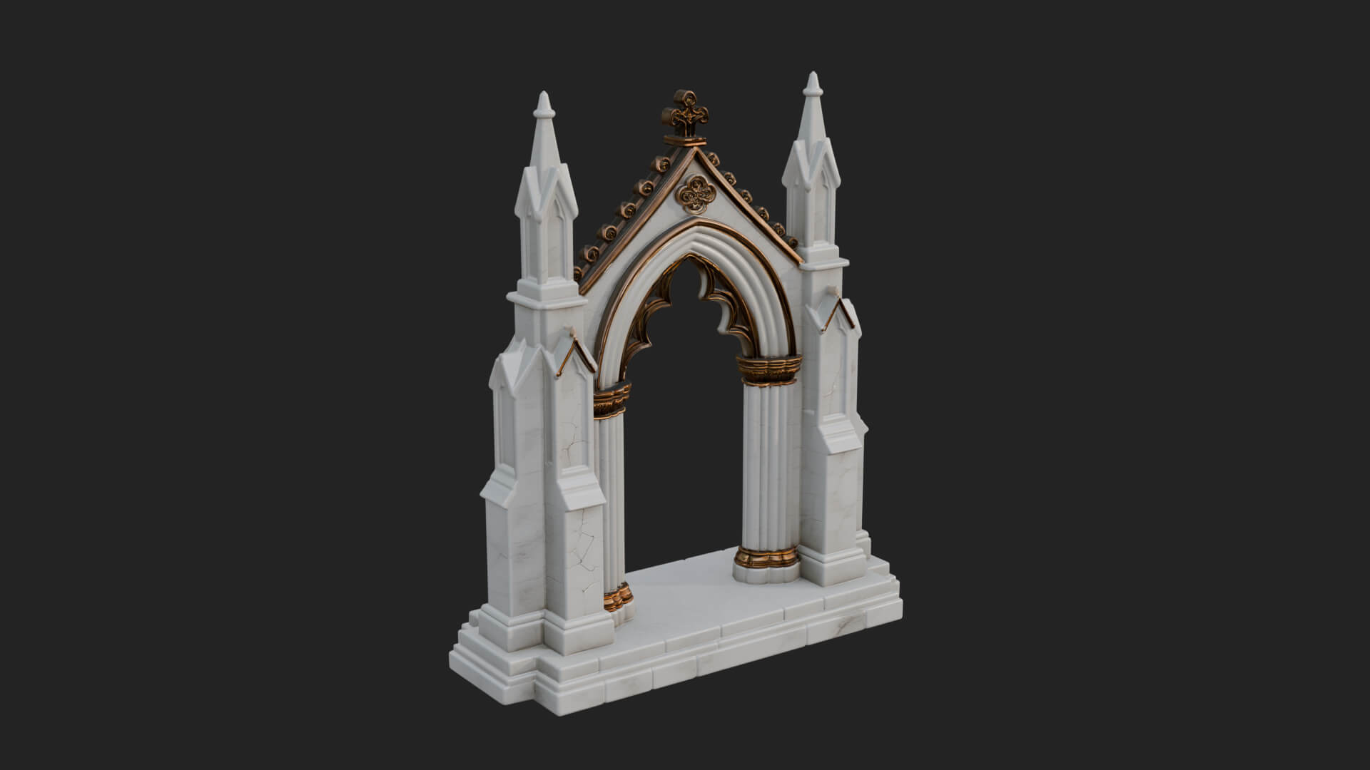 Spired Gothic Arch Design 1 3D Print Model 3D Model