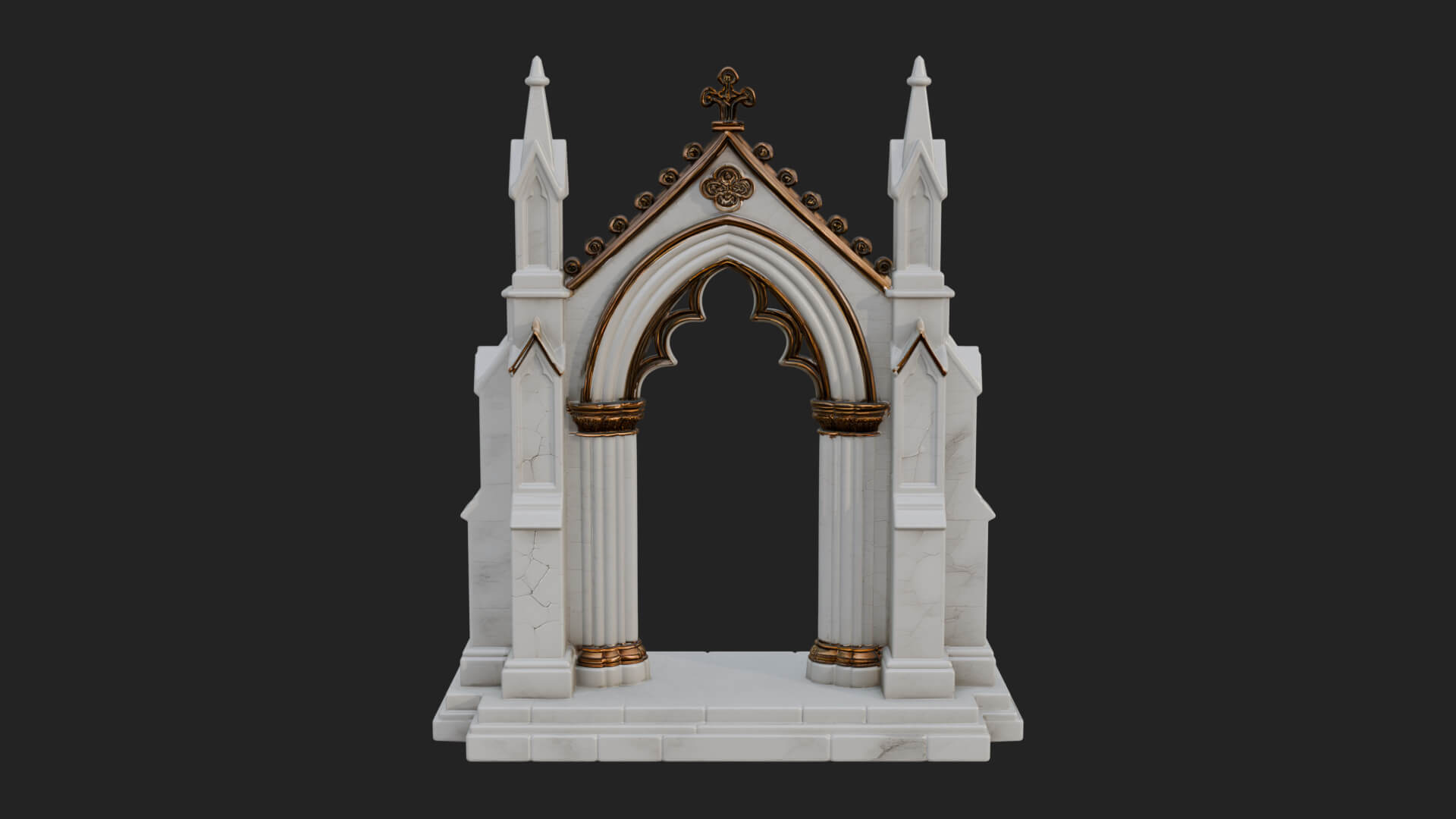 Spired Gothic Arch Design 1 3D Print Model 3D Model