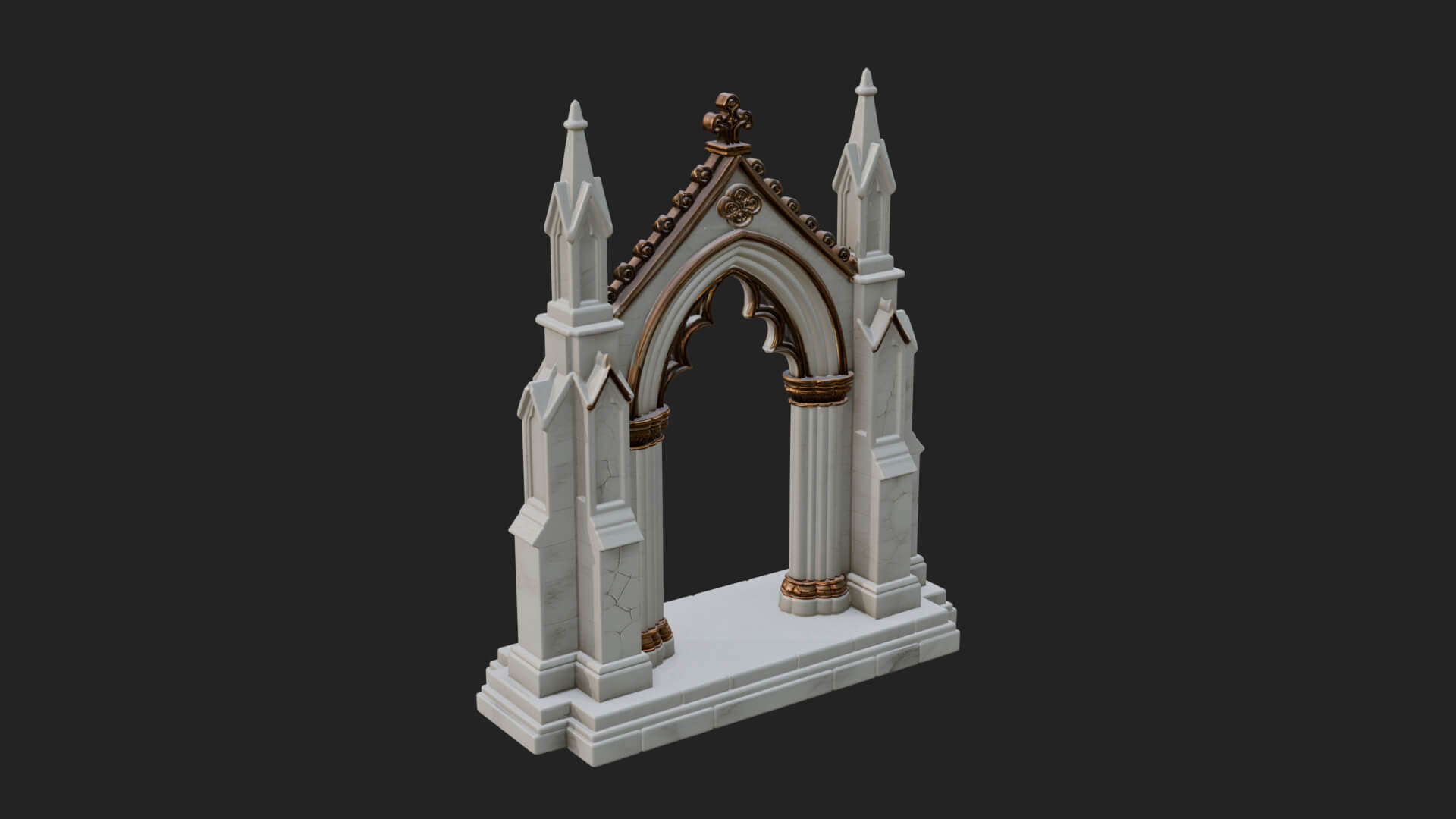 Spired Gothic Arch Design 1 3D Print Model 3D Model