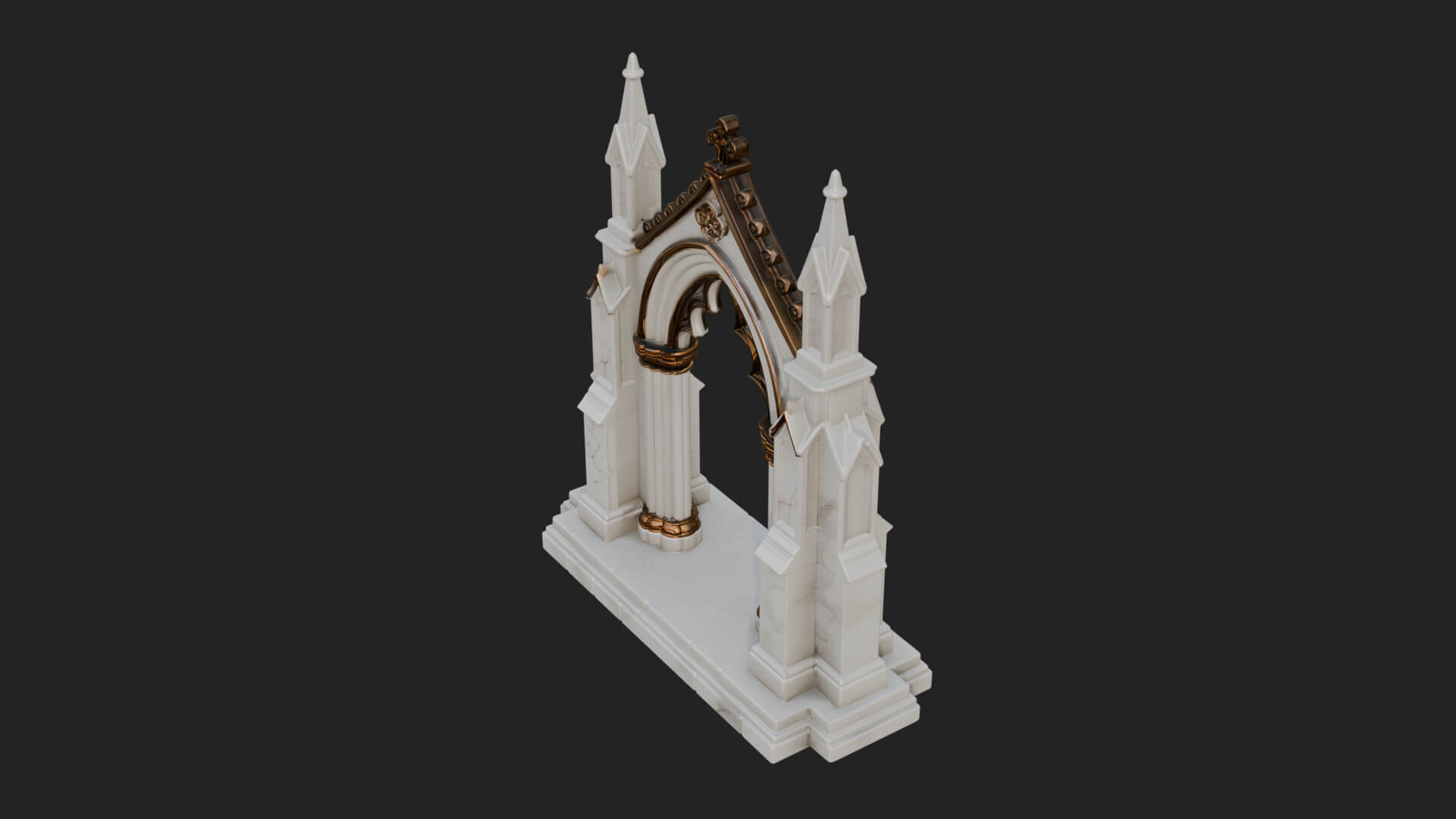 Spired Gothic Arch Design 1 3D Print Model 3D Model