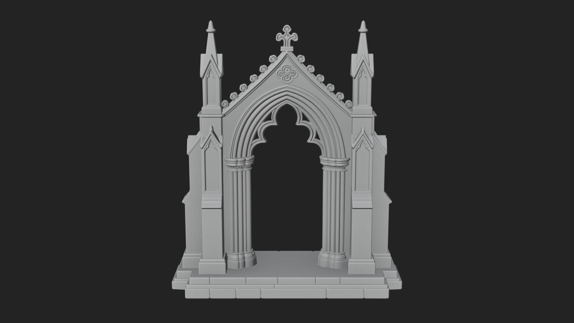 Spired Gothic Arch Design 1 3D Print Model 3D Model