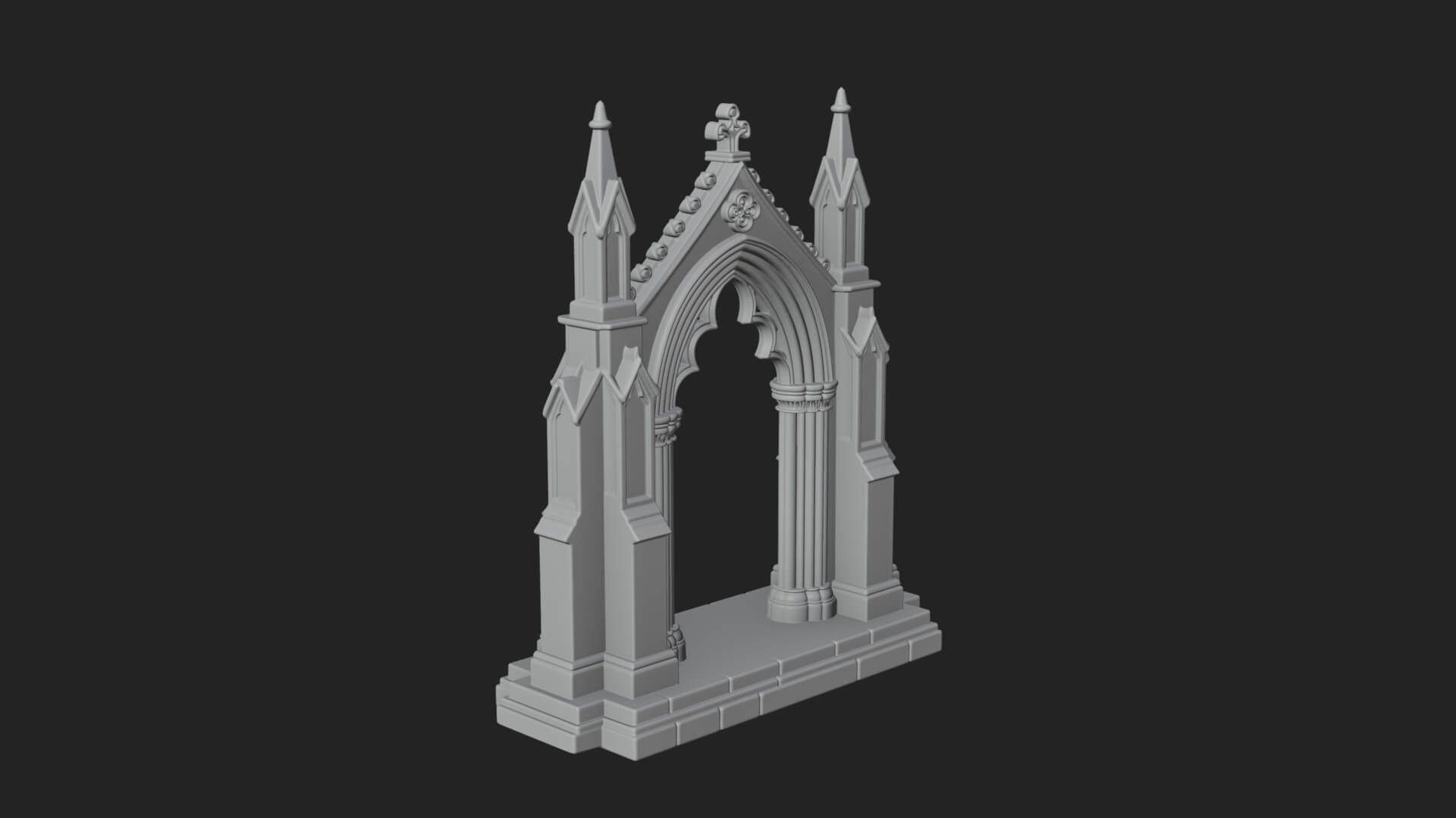 Spired Gothic Arch Design 1 3D Print Model 3D Model