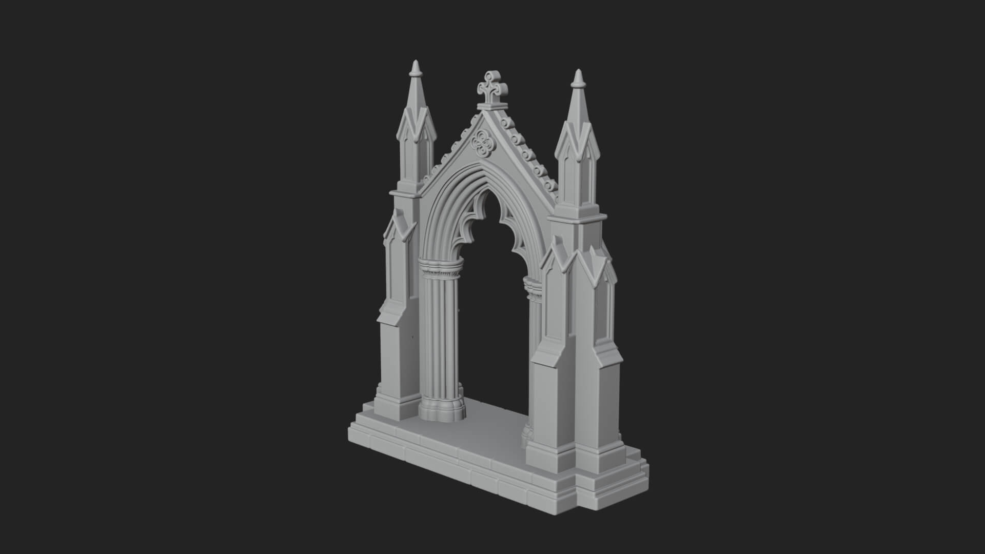 Spired Gothic Arch Design 1 3D Print Model 3D Model