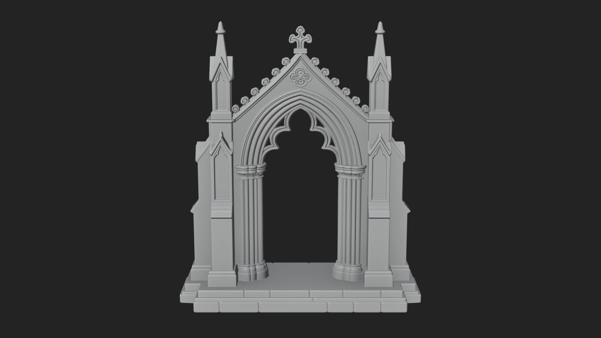 Spired Gothic Arch Design 1 3D Print Model 3D Model