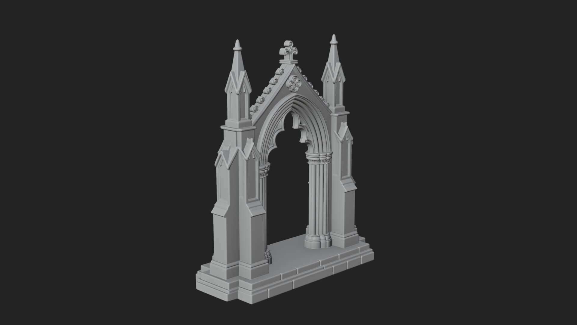 Spired Gothic Arch Design 1 3D Print Model 3D Model