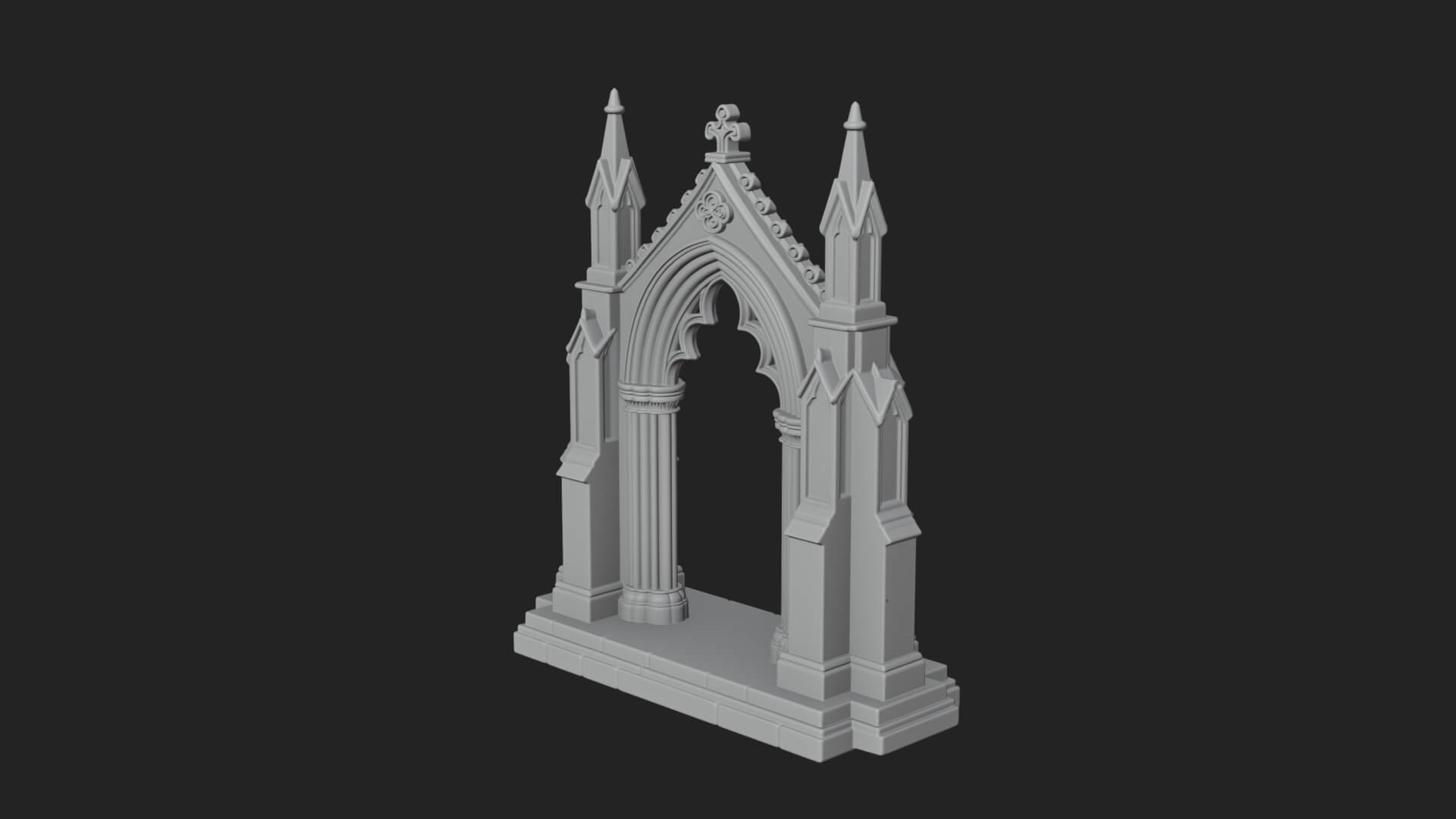 Spired Gothic Arch Design 1 3D Print Model 3D Model