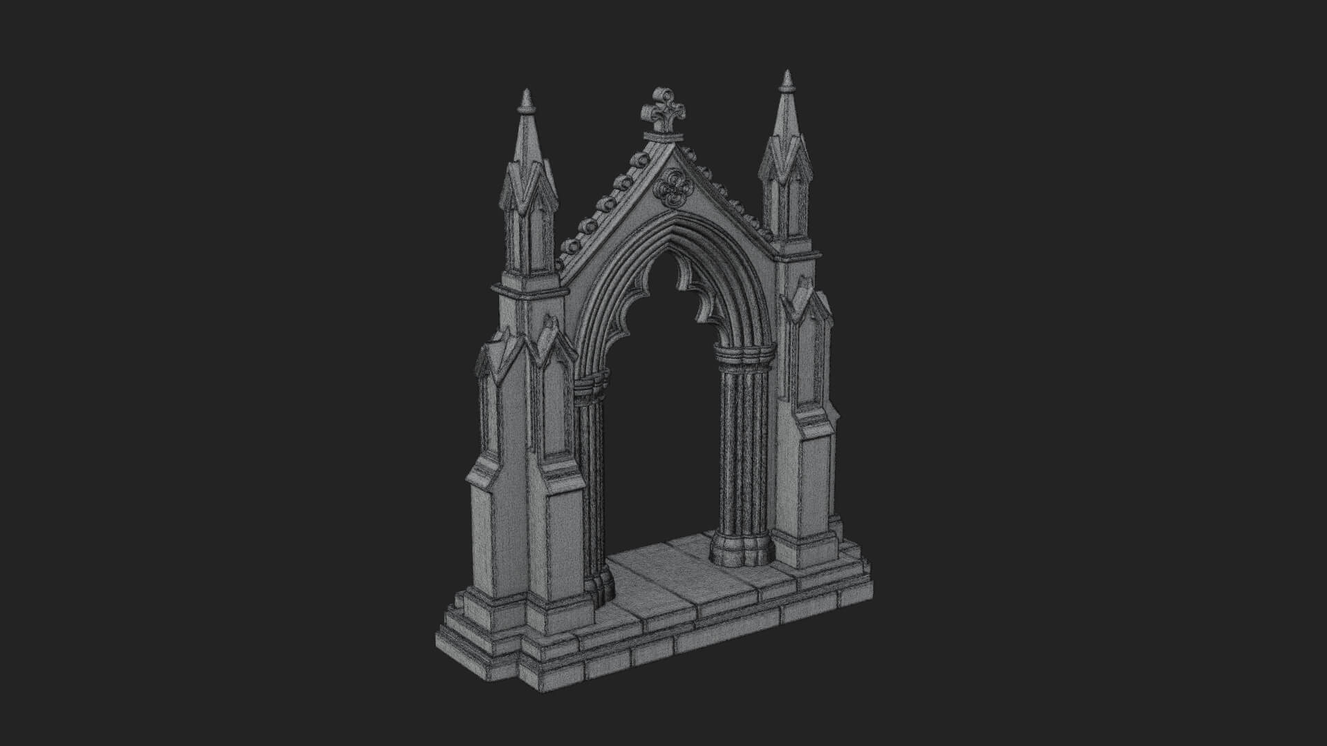 Spired Gothic Arch Design 1 3D Print Model 3D Model